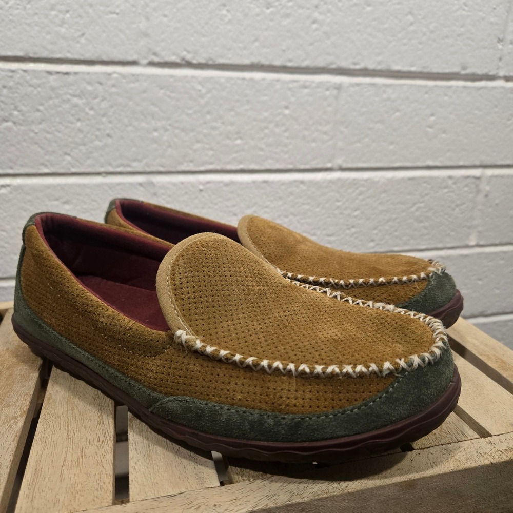 L.L. Bean Mens 8 Two Tone Suede Mountain Slippers Loafers Cozy Cabin Gorpcore